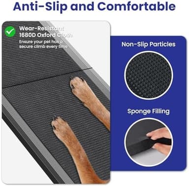 Dog Ramp for Car, 71''x 17'' Extra Long Folding Dog Ramps, Pet Ramp for Large Dogs with Non-Slip Rug Surface, Portable Dog Steps Up to 200LBS, Outdoor Dog Ramp for Car, SUV, Truck - Image 6