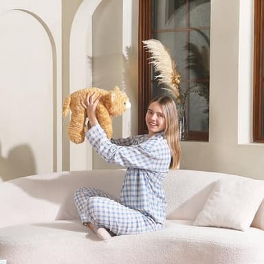 Niuniu Daddy 20" | 3.3 Pound Weighted Cat Stuffed Animals for Adults, Orange Cat Plush Toy for Toddler Teens Kids, Large Orange Kitty Plushy Pillow with Soft Fur for Present Christmas Birthday - Image 2