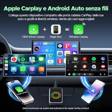 LAMTTO 3-in-1 Magic Video Box for Streaming Netflix/YouTube/TikTok, Wireless Carplay Adapter Dongle with USB Drive and HDMI Output for OEM Wired Apple Car Play and Android Auto Cars - Image 3