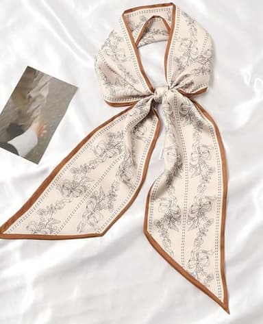 Hioyiwse Head Scarf Hair Neck Scarves For Women Purse Bag Scarfs For Handbags Silky Long Thin Satin Headscarf Fashion Lightweight 59 * 5.9inch B17 - Image 6