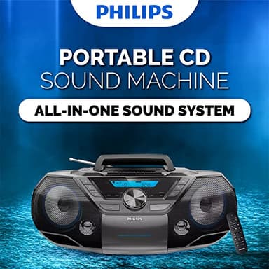 Philips Portable CD Player Boombox Bluetooth with Cassette Player All in one Powerful Stereo Boom Box CD Player for Home Mega Bass Reflex Speakers, Radio/USB/MP3/AUX Input with Backlight LCD Display - Image 6