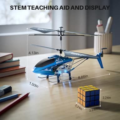 SYMA Remote Control Helicopter, S107H-E Aircraft with Altitude Hold, One Key take Off/Landing, 3.5 Channel, Gyro Stabilizer and High &Low Speed, LED Light for Indoor to Fly for Kid and Beginner Blue - Image 6