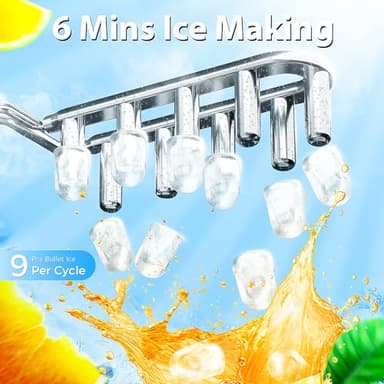 Antarctic Star Countertop Ice Maker,Portable Ice Makers with Self-Cleaning, Bullet Ice Machine, 26Lbs/24H, 9 Ice Cubes Ready in 6 Mins for Kitchen Bar Party RV, Black - Image 6