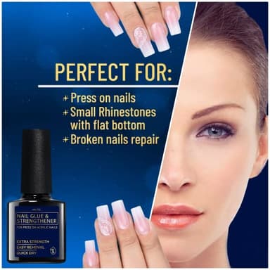 Valitic Strong Nail Glue and Strengthener for Acrylic and Press On Nails - Quick Dry Brush On Gel for Long Lasting Effect - Adhesive Nail Bond for False Nails with Tips Strengthener - 2 PACK - Image 3