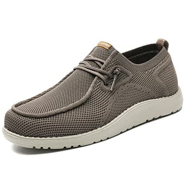 1TAZERO Men Slip On Shoes Wide Width Shoes Loafer Casual with Arch Support,Boat Shoes Orthopedic Men for Plantar Fasciitis(Khaki 10) - Image 1