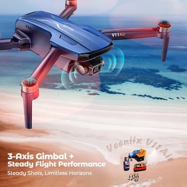 V11Air Drone with 6K UHD Camera for Adults, 3-Axis Brushless Gimbal, 4K/30FPS Video, 70Mins Flight Time with 2 Batteries Professional Quadcopter, 10000ft FPV Digital Transmission and Auto Return - Image 4