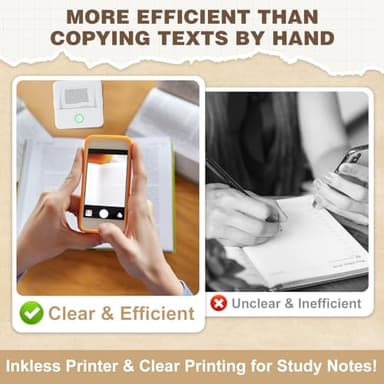 Print Pods Mini Printer, Thermal Inkless Sticker Maker with 10 Rolls Printing Paper, Pocket Printpod for phone, Impresora Portátil for Notes, Flashcards, Journal, DIY, Compatible with iOS & Android - Image 9