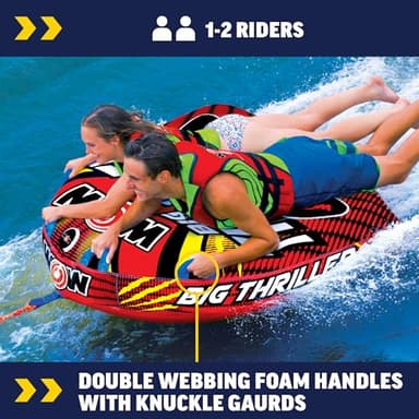 WOW Sports – Big Thriller Towable Deck Tube for Boating – 1-2 Person 340 lbs Capacity – Inflatable Boat Tube for Water Sports – Youth & Adults - Image 3