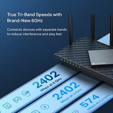TP-Link AXE5400 Tri-Band WiFi 6E Router (Archer AXE75), 2025 PCMag Editors' Choice, Gigabit Internet for Gaming & Streaming, New 6GHz Band, 160MHz, OneMesh, Quad-Core CPU, VPN & WPA3 Security - Image 3