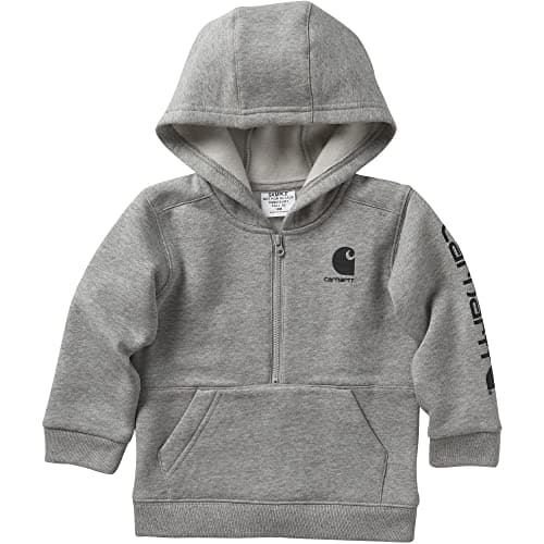 Carhartt Kid's CA6273 Long-Sleeve Half-Zip Sweatshirt - Boys - 9 Months - Gray Heather