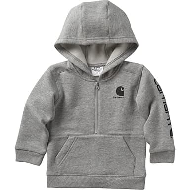 Carhartt Kid's CA6273 Long-Sleeve Half-Zip Sweatshirt - Boys - 9 Months - Gray Heather