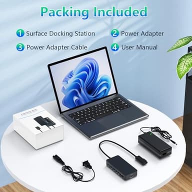 New Microsoft Surface Dock Triple Displays Dual HDMI+VGA with Power Adapter,12 in 1 Surface Docking Station for Microsoft Surface Pro 11/10/9/8/X/7/6/5/4/3,Surface Laptop 7/6/5/4/3/2/1,Surface Book Go - Image 9