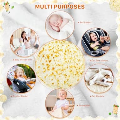 Tortilla Baby Burritos Swaddle Blanket - Taco Flannel Wrap Blanket, 285 GSM Soft, Funny Gifts for Baby Shower, Boy or Girl, 0-3, 6, 9 Months - Image 4