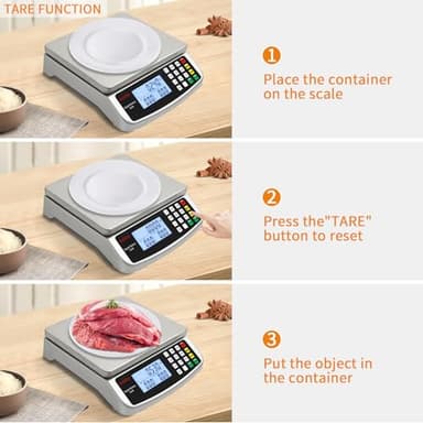 Food Scale 88lb/40kg Large Digital Kitchen Scale 0.05oz/1g with Price Computing Commercial Scale 304 Stainless Steel gram Scale for Baking Cooking Meat Restaurant ,USB or AA Battery(Included) - Image 7