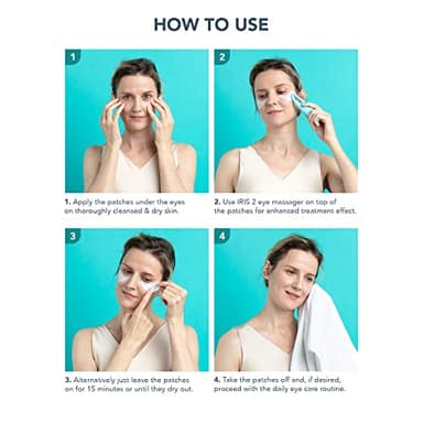 FOREO IRIS Hydrating Hydrogel Eye Mask - Dark Circles Under Eye Treatment for Women & Men - Puffy Eyes Treatment - Hydrating & Refreshing - Vegan - All Skin Types - 60 Under Eye Patches - Image 8