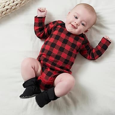 Gerber Baby 6 Pack Long-Sleeve Onesies Bodysuit, Moose, 12 Months - Image 2