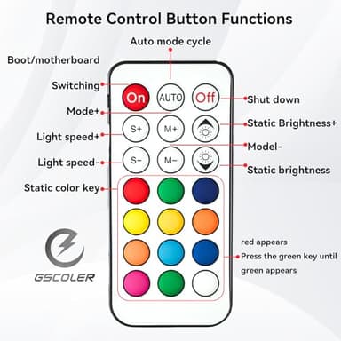 ARGB Controller Kit, GSCOLER RGB PC Fan Controller with 21 Key Remote Control, Multiple Lighting Modes Control for Computer Case Fan, Air Cooler, Liquid Cooler, LED Light Bar (SATA Power) - Image 3