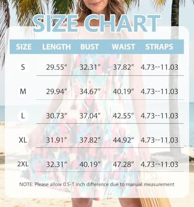 JOELLYUS Womens Sundresses Summer Spaghetti Strap Dresses Beach Cover Ups Causal Tank Dress with Pockets (BYS,XL) - Image 6