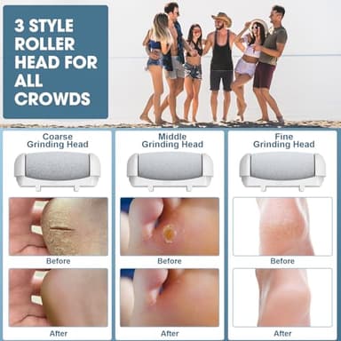 Foot Callus Remover for Feet, Electric Foot Srcubber Callus Remover with 3 Speed, Pedicure Kit Tools Foot File for Dead Skin Dry Crack Skin Calluses, Foot Care Spa Kit Gift for Men Women Senior - Image 7