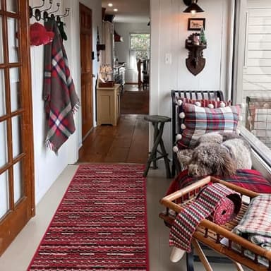 hicorfe Dog Mat for Muddy Paws,Absorbs Moisture Dirt Non-Slip Washable Mud Mat for Dogs,Soft Rubber Backing Front Inside Pet Rug for Entryway, Mud Dog Paws, Patio(20"x48",Red) - Image 3