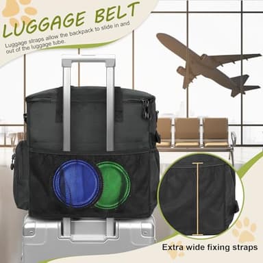 Dog Travel Bag Airline Approved–Pet Travel Tote with Collapsible Bowls,Food Containers & Feeding Mat–Multi-Pocket Organizer for Dogs & Cats, Durable & Water-Resistant for Hiking,Trips,Outdoors - Image 5