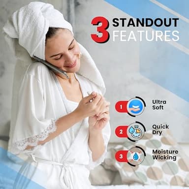 Infinitee Xclusives Luxury 100% Ring-Spun Cotton White Bath Towels Set of 4 (27x54 inches) – Soft, Absorbent & Quick-Drying Towels for Bathroom, Gym, Spa & Hotel Use (Brilliant White, Bath Towels) - Image 4