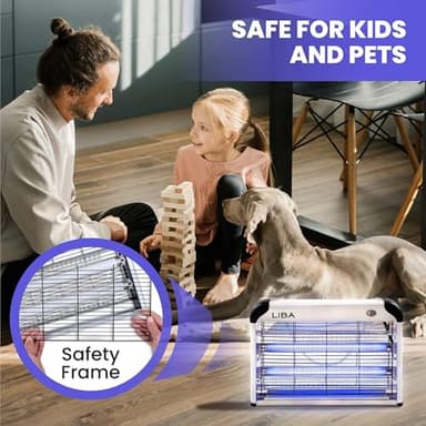 LiBa Electric Bug Zapper (2-Pack) Indoor Insect Killer - (4) Extra Replacement Bulbs - Fly, Mosquito Killer and Repellent - Lightweight, Powerful 2800V Grid, Easy-to-Clean, Removable Washable Tray. - Image 5