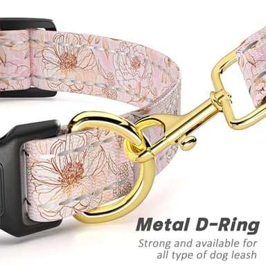 TMOODEL Reflective Dog Collar for Extra Small Dogs, Cute Flower Theme Adjustable Heavy-Duty Nylon Puppy Collar for Boy and Girl Female, Soft Pet Accessories with Quick Release Buckle, Neck 8-12", Pink - Image 5