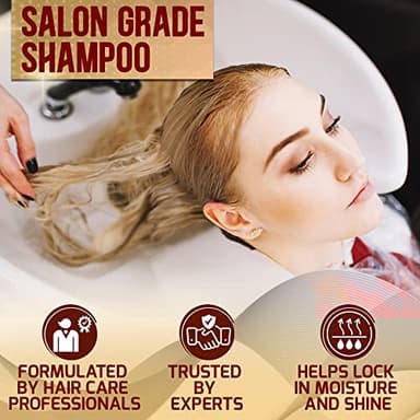 Moroccan Argan Oil Shampoo - Sulfate SLS Paraben Free Moisturizing Treatment for Women and Men - For All Types Including Curly, Dry, Damaged and Oily Hair - Hydrating and Nourishing - Salon Grade - Image 5