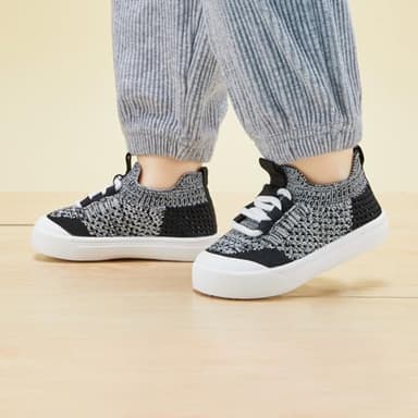 BMCiTYBM Baby Shoes Boys Girls Barefoot First Walking Shoes Breathable Mesh Walker Sneakers Tennis Outdoor Indoor Slip On 6-12 Months Infant Black Size 4 Toddler - Image 2