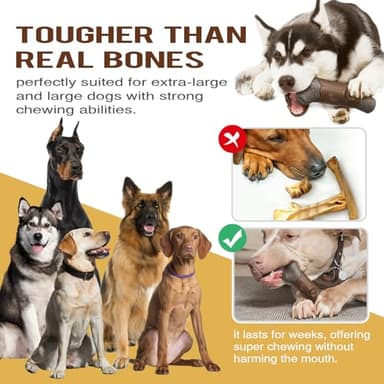 YIJISKY Ideal Chew Toy Great for Teeth Cleaning and Playtime ,Dog Chew Toy for Aggressive Chewers Tough and Long-Lasting Toy for Large/Medium Dogs (Brown) - Image 3