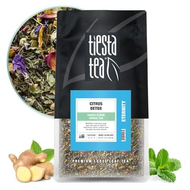 Tiesta Tea - Ginger Citrus Herbal Loose Leaf Tea, Lemon Ginger with Mint & Chamomile Blend, Caffeine-Free, Brew Hot or Iced, Makes Up to 200 Cups, Resealable Bulk Pouch, 12 Ounce - Image 1