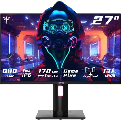 KTC 27" 1440p 170Hz Gaming Monitor, 2K QHD 1ms GTG Fast IPS, HDR, HDMI/USB C/DP, FreeSync & G-Sync, Swivel Tilt Height Pivot Adjustable, H27T22 - Image 1