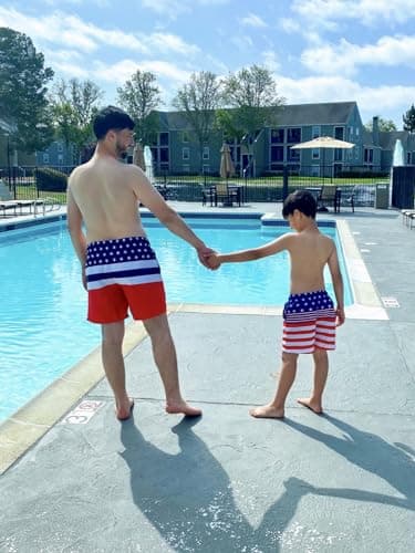 Cozople American Flag Swim Trunks Mens Compression Liner Patriotic Bathing Suit Beach Quick Dry Swim Shorts M - Image 4