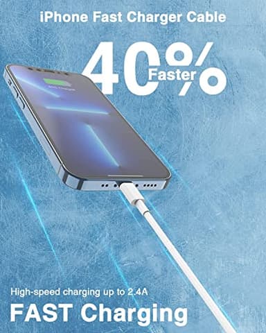 USB C to Lightning Cable (2pack 6ft), Apple MFi Certified iPhone Fast Charger 2m, Power Delivery Original Type C Charging Cord for Apple iPhone 13/12/11 Pro/11/XS MAX/XR/8/7/6s Plus,iPad (White) - Image 4