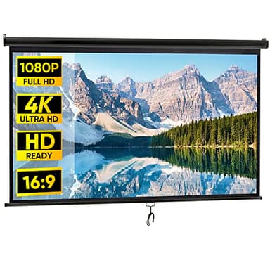 ZENY Outdoor Projector Screen Pull Down 100 Inch 16:9 HD Projection Screen Folding Home Theater Portable Indoor Outdoor Movie Screen - Image 1