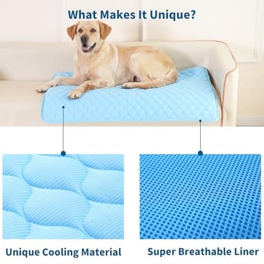 MARUNDA Dog Cooling Mat, No Need to Freeze Or Refrigerate This Cool Pet Pad Cat Mats- Keep Your Pet Cool, Machine Washable. (Blue, Thicken -28 X 20 in) - Image 5