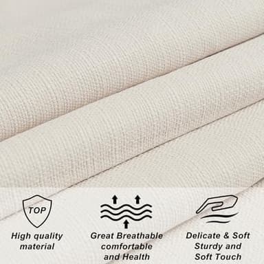 Furpopup Linen Upholstered Headboard King/Cal King Size Latest Model Wall Mount, Bed Frame Mount, Featuring High-Density Sponge Padding, Luxury Texture Easy Assembly Comfort and Style-Ivory - Image 4