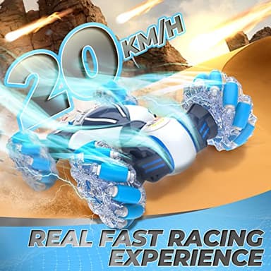 Gesture Sensing RC Stunt Car - Boys Toys Age 6-12, 360° Rotating 4WD Hand Controlled Remote Control Twist Car with Light & Music, Cool Birthday Presents and Ideas Gifts for Kids Age 7 9 10 11 12 yr - Image 7