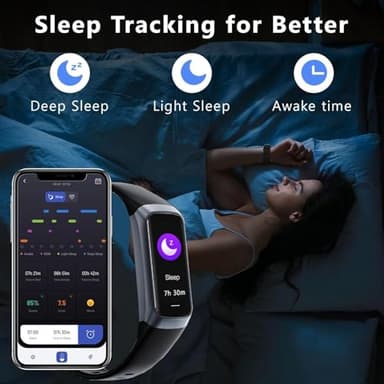 Fitness Tracker with Heart Rate/Blood Oxygen/Sleep Monitor, 20+ Sports Modes Smart Watches for Women/Men, Activity & Step Tracker Smart Watch for Android/iOS Phones (Black) - Image 4