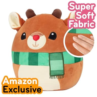 Squishmallows Original 8-Inch Rudolph The Red Nosed Reindeer - Official Jazwares Christmas Plush - Collectible Soft & Squishy Stuffed Animal Toy- Add to Your Squad - Gift for Kids, Girls & Boys - Image 2