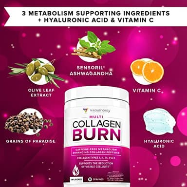 Hydrolyzed Collagen Powder for Weight Loss - Burn Ultimate Beauty Complex Multi Peptides Powder for Women with Types I II III V and X for Fat Burning Support Unflavored 30 Servings - Image 6