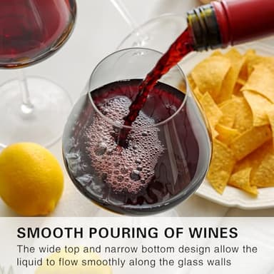 WOTOR Red Wine Glasses Set of 4, 25 Oz Large Burgundy Wine Glasses with Long Stem, Hand Blown Crystal Wine Glasses - Light, Ultra-thin, Gift Packaging for Wedding, Anniversary (Clear) - Image 5