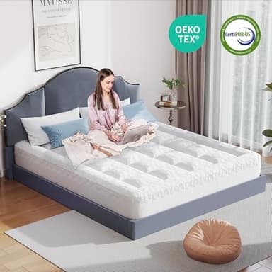 Mattress Topper King Size, Dual Layer 3 Inch Pillow Top Mattress Topper, 1 Inch Cooling Pillow Topper and 2 Inch Gel Memory Foam Bed Mattress Topper for Back Pain & Comfort Sleep - Image 6