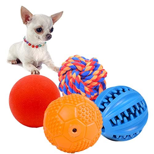 Volacopets Puppy Balls - Pack with Different Functions & Teething Toys for Small Dogs, Squeaky Dog Balls, Rubber Chew Toys for Enrichment - Image 1