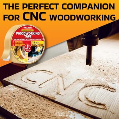 Double Sided Woodworking Tape Super Strong, 3 Pack, 1 Inch x 120 Feet, Wood Crafter Sticky Tool, Two Side Adhesive for Router Templates and CNC Machine, Removable & Residue Free - Image 4