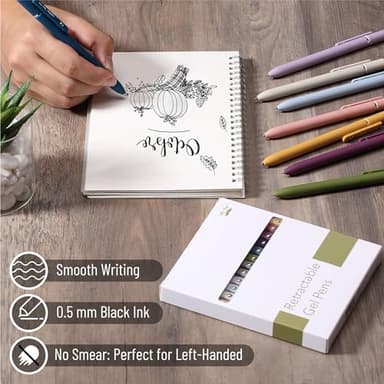 Mr. Pen- Retractable Gel Pens, 12 Pack, Morandi and Vintage Barrels, Fast Dry, Black Gel Pens Fine Point 0.5mm, Aesthetic Pens for Journaling - Image 5