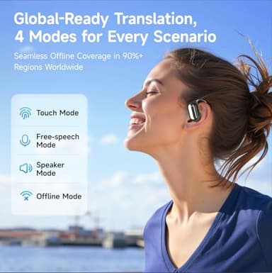 Real Time AI Language Translator Earbuds, 3 in 1 Wireless Earbuds with 144 Languages & Accents, 60Hr Battery & Charging Case, APP Enabled Translator Device for Travel, Business, iOS & Android (Black) - Image 3