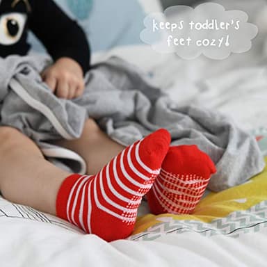 Debra Weitzner 12 Pairs Non-Slip Toddler Socks With Grips for Baby Boys and Girls - Anti-Slip Ankle Socks for Infant's and Kids - Image 6