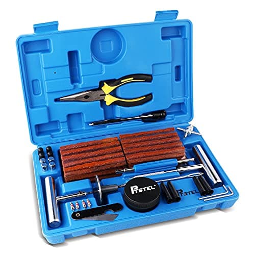 Tire Repair Kit, 99Pcs Car Tyre Repair Set, PTSTEL Heavy Duty Flat Puncture Patch Tool Set Universal Plug Flats Wheels Speedy seal for Car Bicycles Truck RV SUV ATV Motorcycle - Image 1